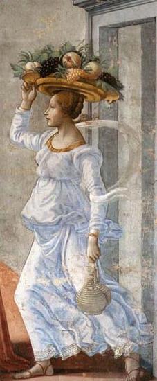 GHIRLANDAIO, Domenico Detail of Birth of St John the Baptist Sweden oil painting art